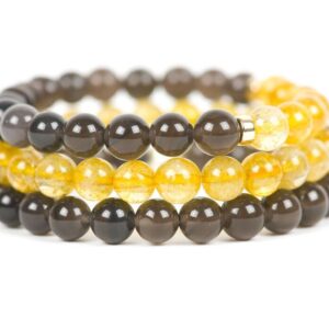 Golden Rutilated Quartz Bracelet, Genuine Gemstone Bracelet, Handmade Jewelry
