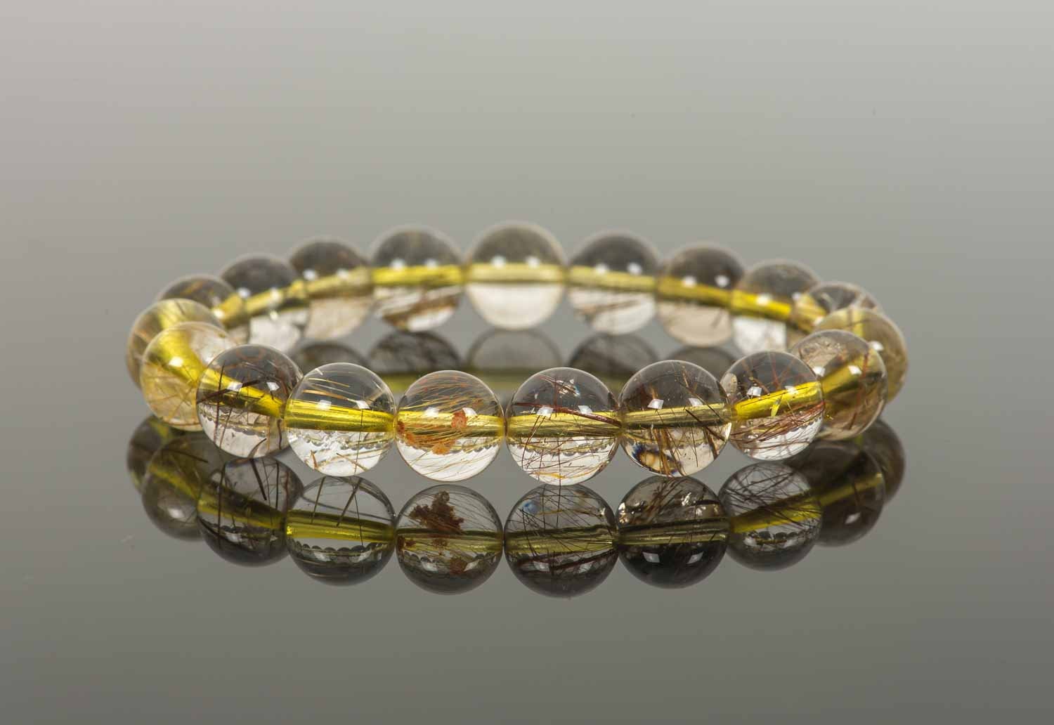 Rutilated Quartz Bracelet Made With 10mm Natural Gemstone Beads, Copper Rutilated Stacking Bracelet Healing Gemstone Jewelry Rutilated Quartz Bracelet Made With 10mm Natural Gemstone Beads, Copper Rutilated Stacking Bracelet Healing Gemstone Jewelry
