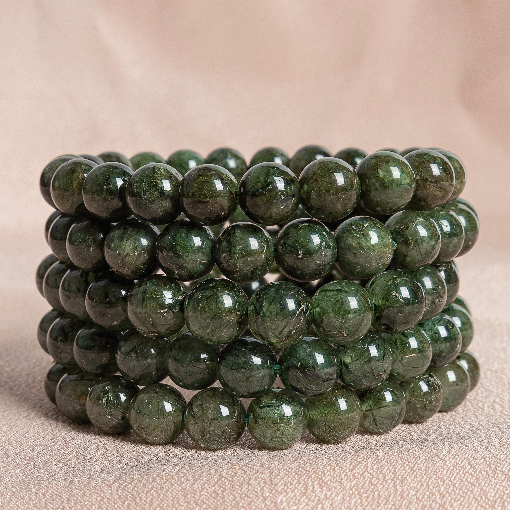 Mozambique Rutilated Quartz Beads 6.5"/7"/7.5"/8" Bracelet Genuine Natural Round Gemstone Beads Mozambique Rutilated Quartz Beads 6.5"/7"/7.5"/8" Bracelet Genuine Natural Round Gemstone Beads