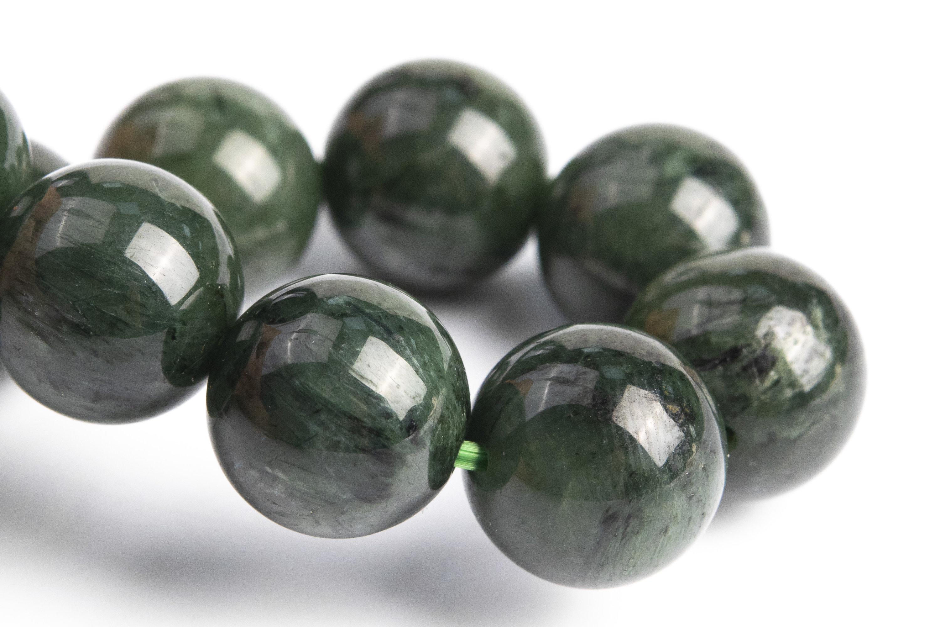 Only One 11mm Dark Green Rutilated Quartz Beads Bracelet Grade A Genuine Natural Round Gemstone 7.5" (117106h-3745) Only One 11mm Dark Green Rutilated Quartz Beads Bracelet Grade A Genuine Natural Round Gemstone 7.5" (117106h-3745)