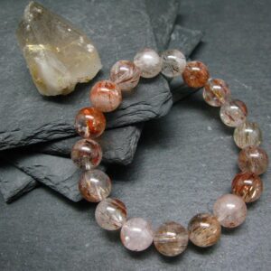 Red Rutilated Quartz Genuine Bracelet ~ 7 Inches ~ 10mm Round Beads Red Rutilated Quartz Genuine Bracelet ~ 7 Inches ~ 10mm Round Beads