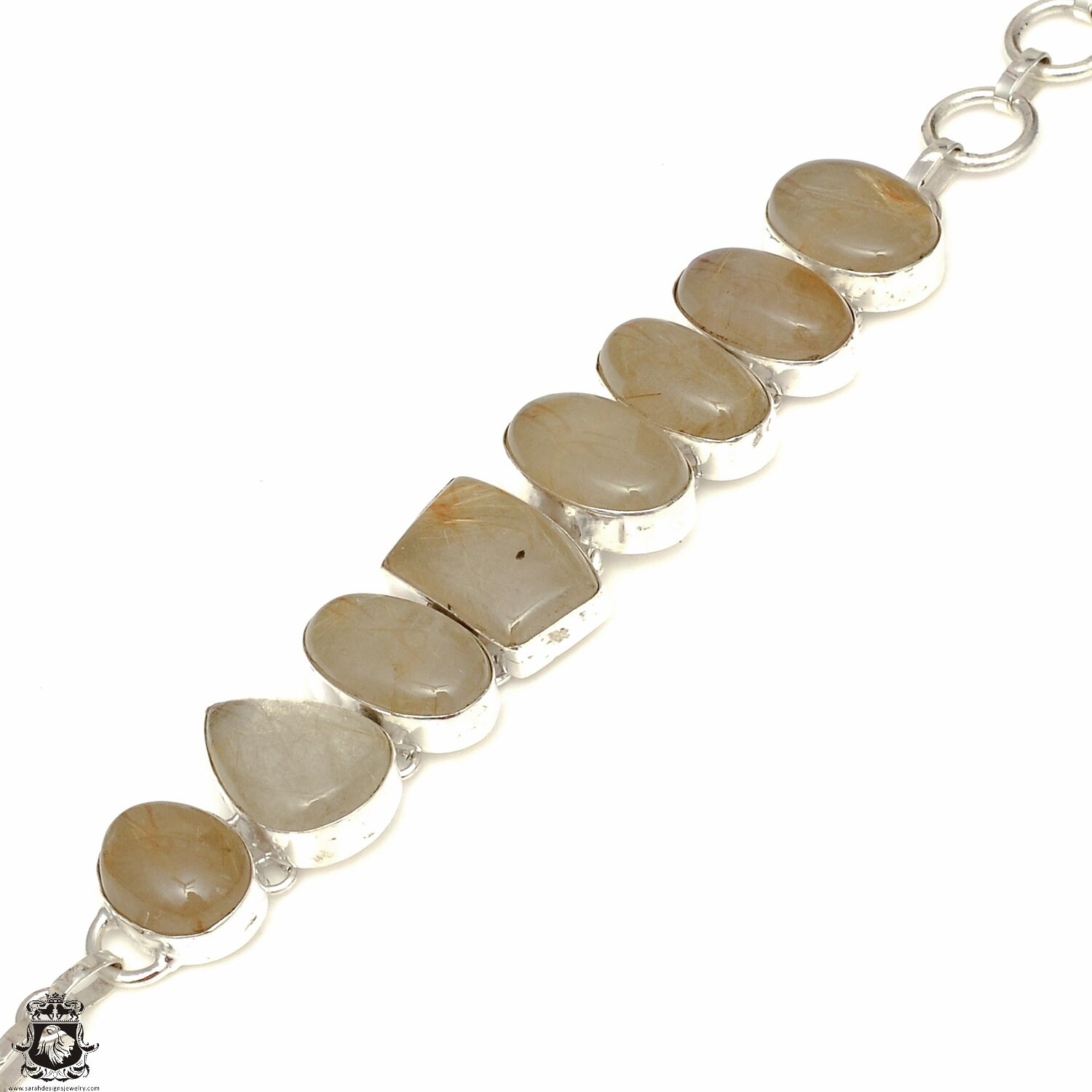 Rutile Quartz Sterling Silver Bracelet Mineral Jewelry Rutile Quartz Sterling Silver Bracelet Mineral Jewelry