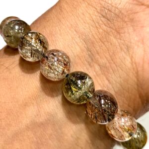 Very Rare~~aaaa+ Pinkish~brown Rutilated Quartz Top Quality Rutile Quartz Bracelet Rutile Quartz Smooth Round Beads Rutilated Quartz Balls