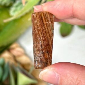 Rutilated Quartz Cabochon | 6g | - #7 (polished Gold Crystal Jewelry, Healing Stone, All Chakras, Rutile)