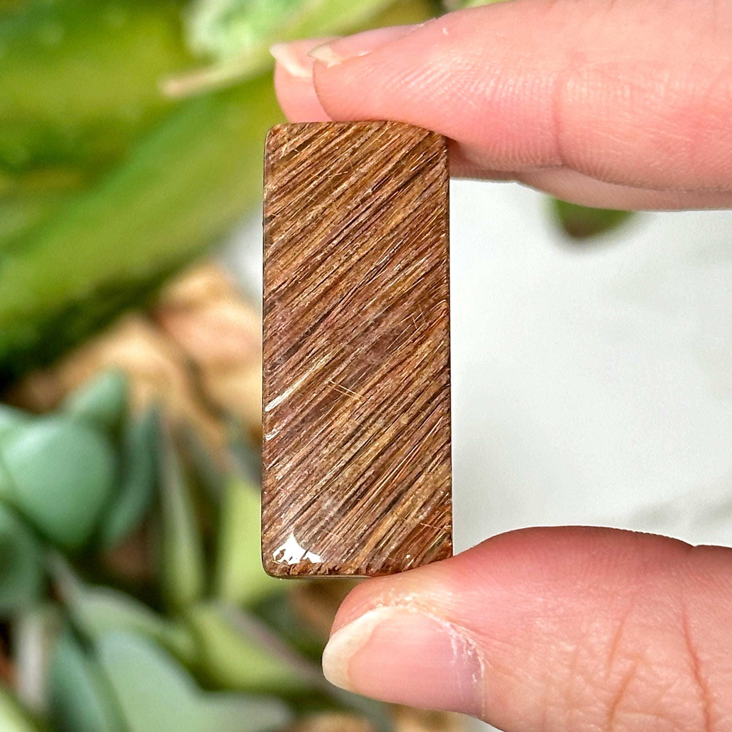 Rutilated Quartz Cabochon | 7g | - #5 (polished Gold Crystal Jewelry, Healing Stone, All Chakras, Rutile)