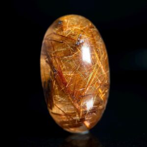 Copper Rutile Quartz Cabochon , Flashy Natural Gemstone