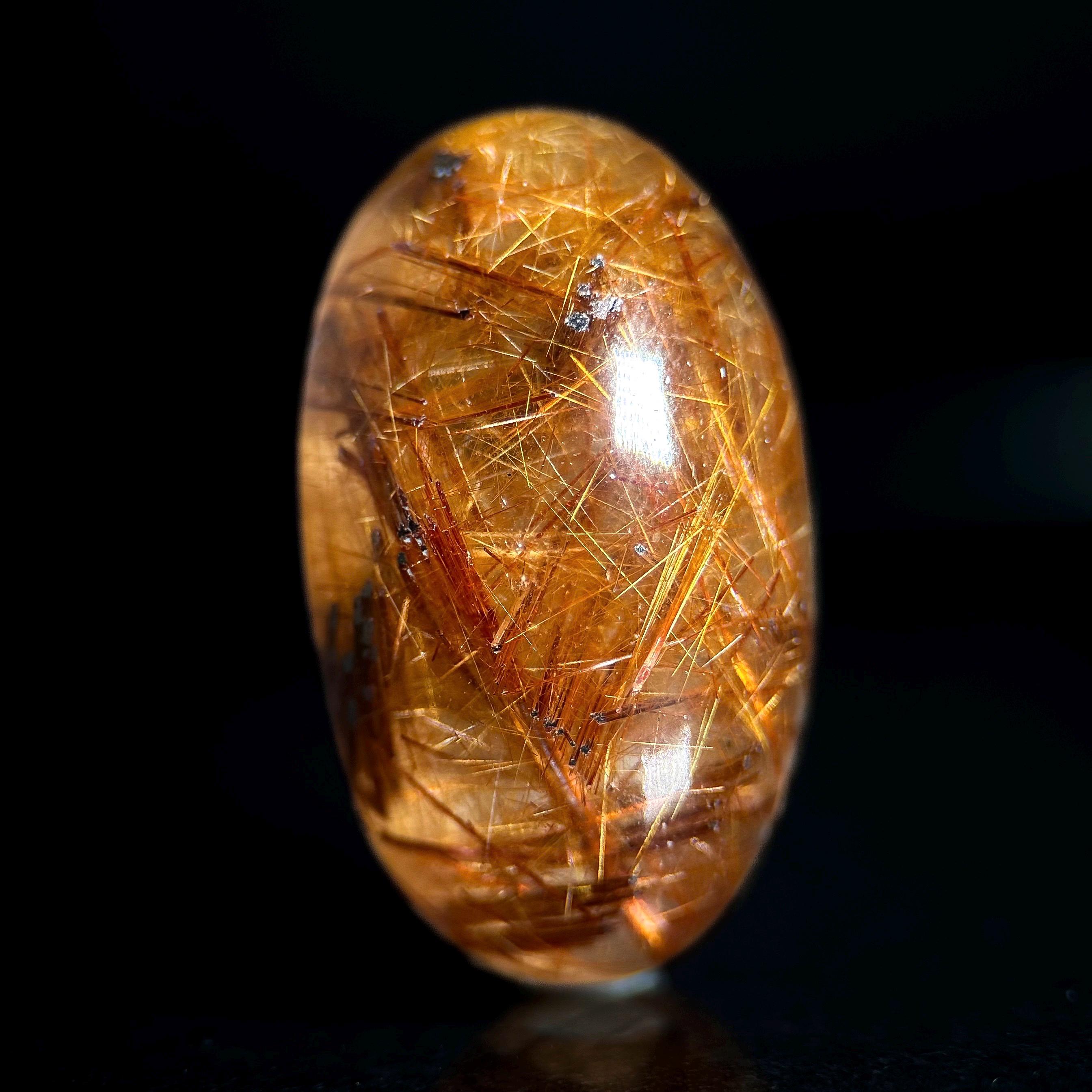 Copper Rutile Quartz Cabochon | Flashy Natural Gemstone Copper Rutile Quartz Cabochon | Flashy Natural Gemstone