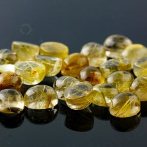 Golden Rutilated Quartz Cabochon 10x8mm Oval - Per Stone