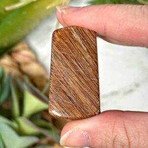 Rutilated Quartz Cabochon | 15g | - #1 (polished Gold Crystal Jewelry, Healing Stone, All Chakras, Rutile)