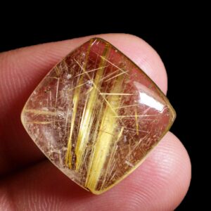 Natural Golden Rutile Quartz Cabochon Gemstone For Jewelry Making (aaa+ Grade)