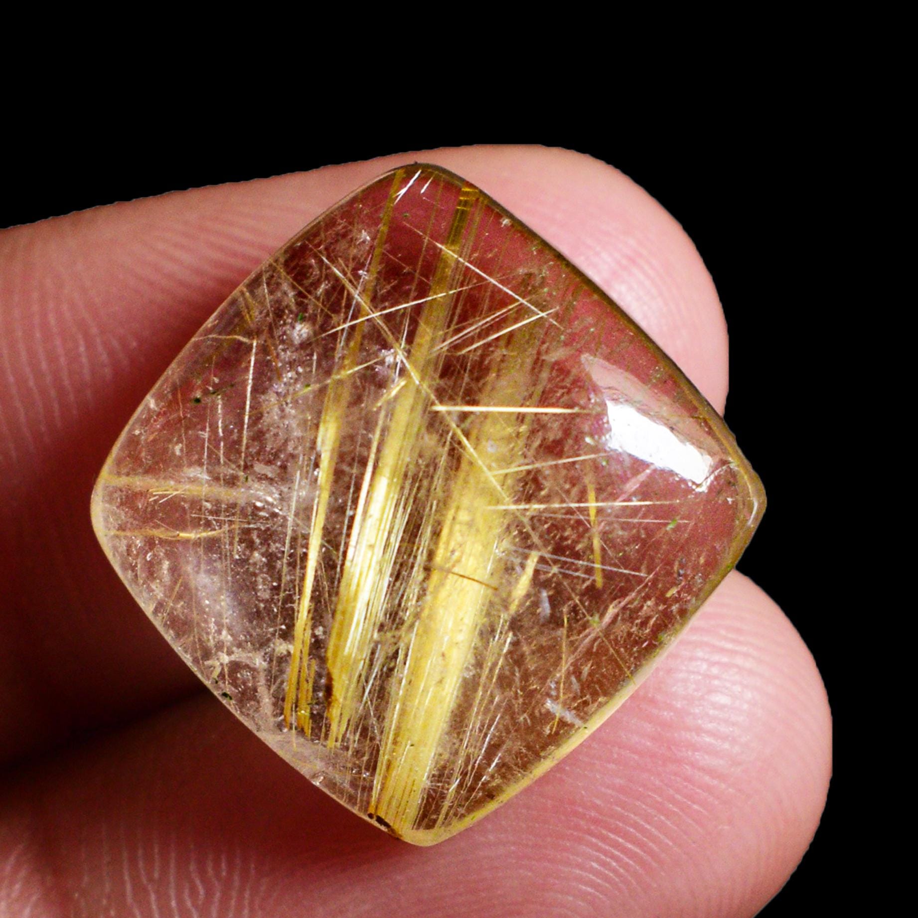 Natural Golden Rutile Quartz Cabochon Gemstone For Jewelry Making (aaa+ Grade)