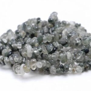 5-6MM Green Rutilated Quartz Gemstone Pebble Nugget Chip Loose Beads 34 inch  (80002100-A12)