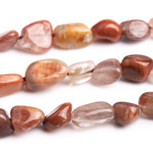 7-9mm Bronze Rutilated Quartz Beads Pebble Nugget Grade Aa Genuine Natural Gemstone Beads 15.5"/7.5" Bulk Lot Options (108435)
