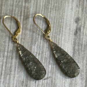 Black Rutilated Quartz Earrings