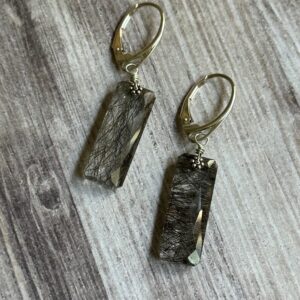 Black Rutilated Quartz Earrings