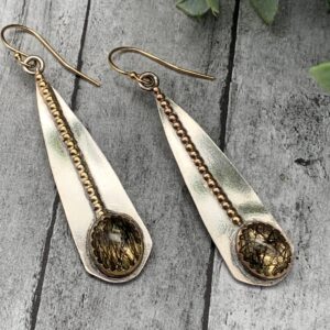 Black Rutilated Quartz Artisan Earrings
