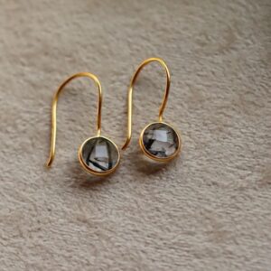 Black Rutile Quartz 925 Sterling Silver Dangle Earrings