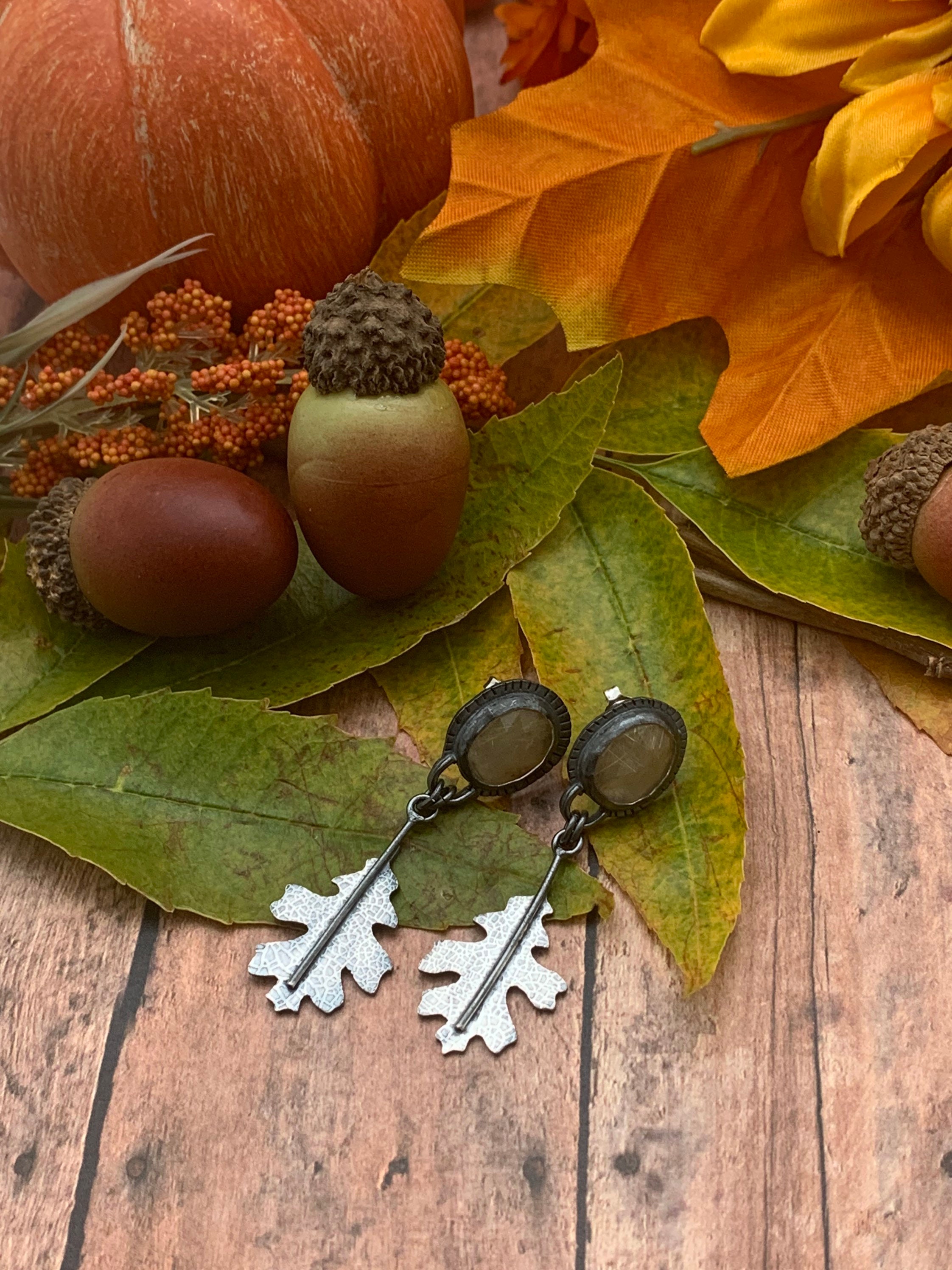 Golden Rutilated Quartz Earrings