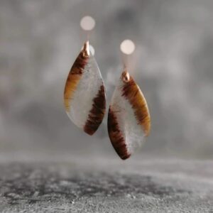 Golden Rutilated Quartz Earrings Sterling Silver Gold or Rose Gold Earrings Crystal Earrings Natural Stone Healing Earrings Crystal Earrings