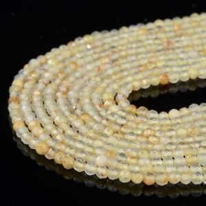 2MM Golden Rutilated Quartz Gemstone Grade AA Micro Faceted Round Loose Beads 15.5 inch Full Strand (80008866-P13)
