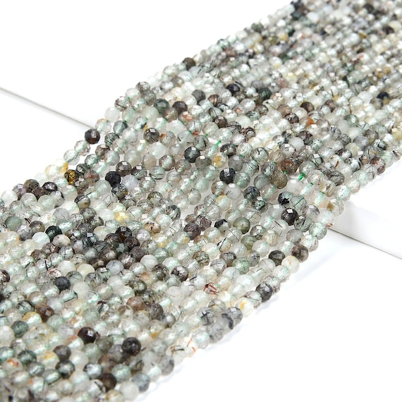 4mm Natural Green Rutilated Quartz Gemstone Grade Aa Micro Faceted Round Beads 15 Inch Full Strand Bulk Lot 1,2,6,12 And 50 (80016593-p64)