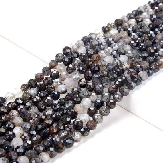 5mm Natural Black Rutilated Quartz Gemstone Grade Aa Micro Faceted Round Beads 15.5 Inch Full Strand Bulk Lot 1,2,6,12 And 50 (80009445-p33) 5mm Natural Black Rutilated Quartz Gemstone Grade Aa Micro Faceted Round Beads 15.5 Inch Full Strand Bulk Lot 1,2,6,12 And 50 (80009445-p33)