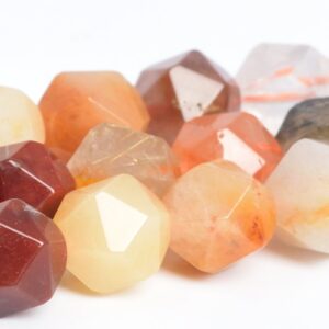 7-8MM Multicolor Rutilated Quartz Beads Star Cut Faceted A Genuine Natural Gemstone Full Strand Beads 15" Bulk Lot Options (107599-1354)
