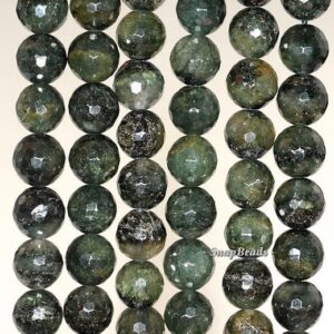 8mm Green Rutile Quartz Gemstone Faceted Round Loose Beads 7.5 inch Half Strand LOT 1,2 and 6 (90191419-B6-513)