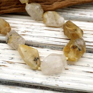Rutilated Quartz 13-20mm Faceted Beads (etb00453) Healing Energy/unique Jewelry/vintage Jewelry/gemstone Necklace Rutilated Quartz 13-20mm Faceted Beads (etb00453) Healing Energy/unique Jewelry/vintage Jewelry/gemstone Necklace