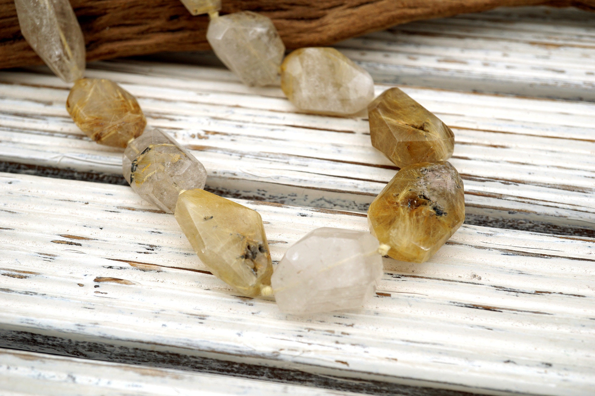 Rutilated Quartz 13-20mm Faceted Beads (etb00453) Healing Energy/unique Jewelry/vintage Jewelry/gemstone Necklace Rutilated Quartz 13-20mm Faceted Beads (etb00453) Healing Energy/unique Jewelry/vintage Jewelry/gemstone Necklace