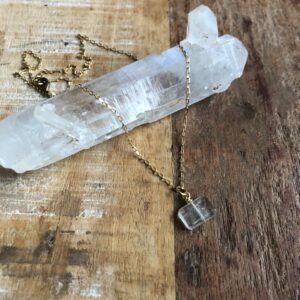Rutilated Quartz And Brass Layering Necklace Rutilated Quartz And Brass Layering Necklace