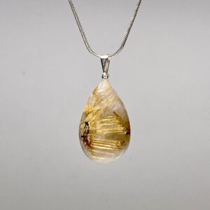 Rutilated Quartz Crystal Necklace
