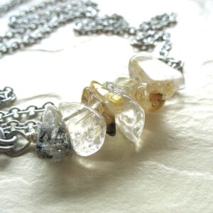 Rutilated Quartz Crystal Gemstone Necklace Jewelry Handmade In Usa Rutilated Quartz Crystal Gemstone Necklace Jewelry Handmade In Usa