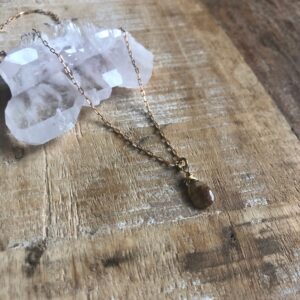 Faceted Rutilated Quartz And Brass Layering Necklace Faceted Rutilated Quartz And Brass Layering Necklace