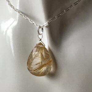 Rutilated quartz gemstone necklace Rutilated quartz gemstone necklace