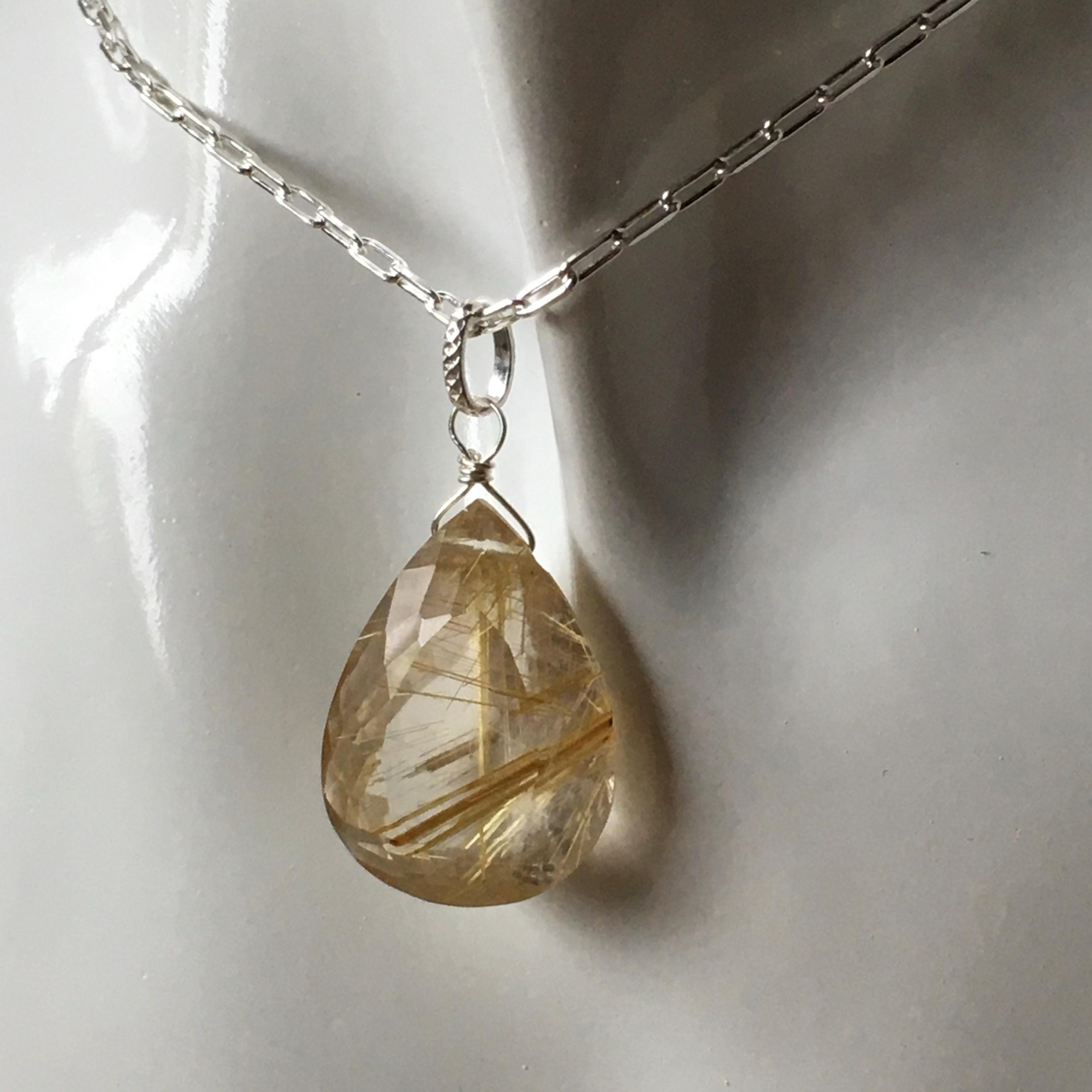 Rutilated Quartz Gemstone Necklace Rutilated Quartz Gemstone Necklace