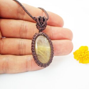 Gold rutilated quartz necklace Gold rutilated quartz necklace