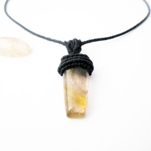 Gold rutilated quartz necklace - sensory necklace Gold rutilated quartz necklace - sensory necklace