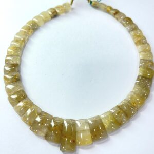 Golden Rutilated Quartz Choker: 16" Boho Healing Crystal Necklace Golden Rutilated Quartz Choker: 16" Boho Healing Crystal Necklace