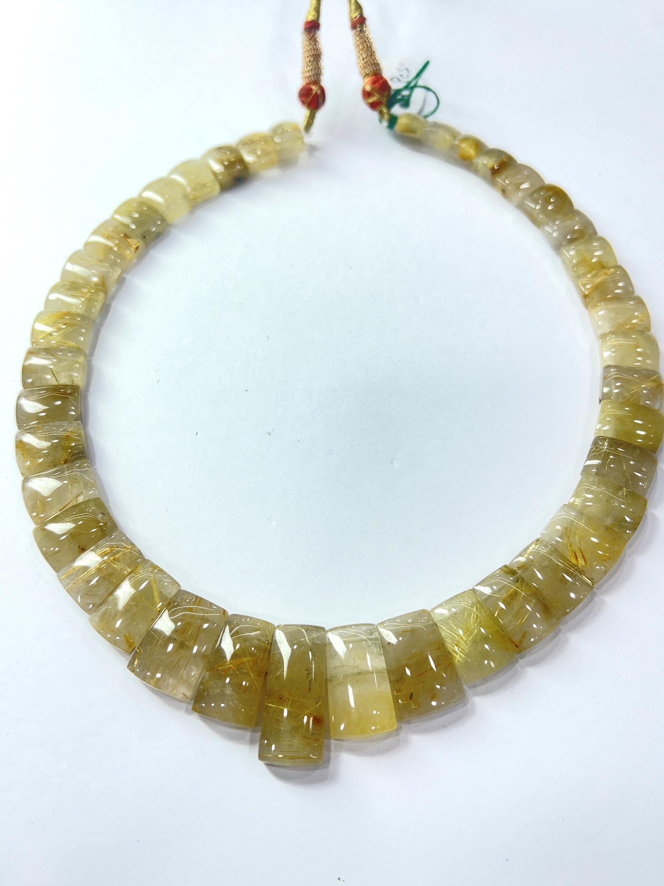 Golden Rutilated Quartz Choker: 16" Boho Healing Crystal Necklace