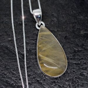 Golden Needles - Gorgeous Rutilated Quartz Sterling Silver Necklace Golden Needles - Gorgeous Rutilated Quartz Sterling Silver Necklace