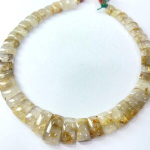 Handmade Golden Rutilated Quartz Choker: 16" Boho Gemstone Necklace Handmade Golden Rutilated Quartz Choker: 16" Boho Gemstone Necklace