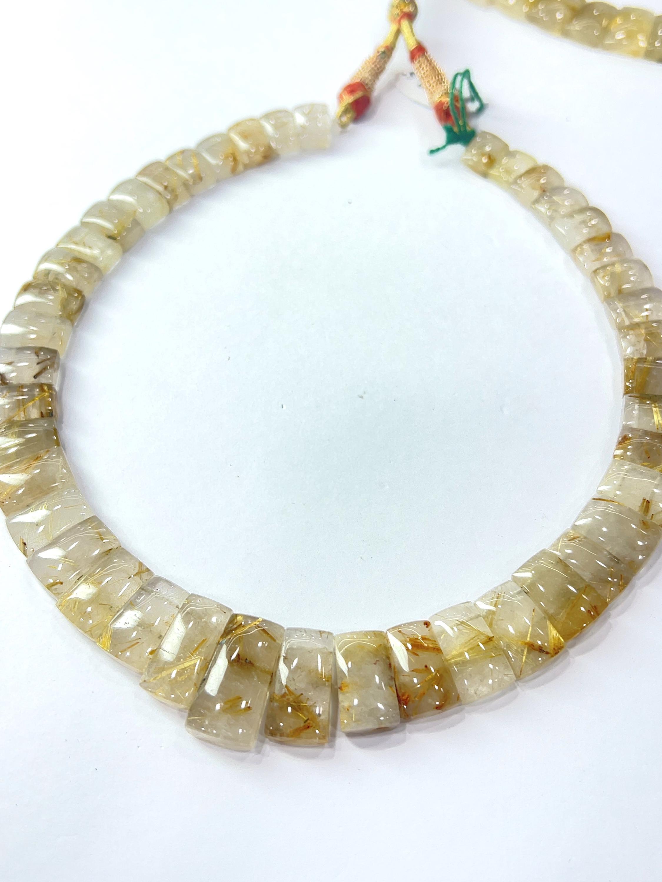 Handmade Golden Rutilated Quartz Choker: 16" Boho Gemstone Necklace Handmade Golden Rutilated Quartz Choker: 16" Boho Gemstone Necklace