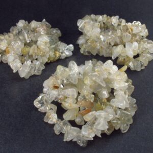 Lot Of 3 Rutilated Quartz Tumbled Beads Necklaces - 18.5" Each Lot Of 3 Rutilated Quartz Tumbled Beads Necklaces - 18.5" Each