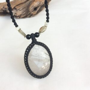 Rutilated Quartz Necklace, Macrame Necklace, Natural Stones, Rutile Quartz, Men's Necklace, Boho, Beach, Healing Crystal, Rustic, Surf, Gift Rutilated Quartz Necklace, Macrame Necklace, Natural Stones, Rutile Quartz, Men's Necklace, Boho, Beach, Healing Crystal, Rustic, Surf, Gift