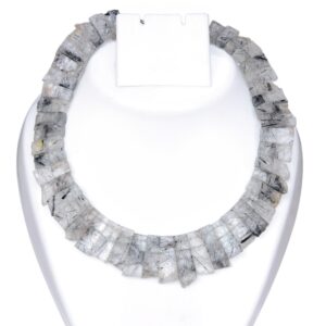 Natural Rutile Quartz Layout Necklace, Cleopatra Necklace, Graduated Collar Necklace, Necklace for Women, 14mm to 29mm, 16 Inch, GDS2169 Natural Rutile Quartz Layout Necklace, Cleopatra Necklace, Graduated Collar Necklace, Necklace for Women, 14mm to 29mm, 16 Inch, GDS2169