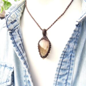 Rutile Quartz macrame necklace, golden rutile quartz, gift ideas for the crystal collector, mothers day gift ideas, fathers day gift ideas Rutile Quartz macrame necklace, golden rutile quartz, gift ideas for the crystal collector, mothers day gift ideas, fathers day gift ideas