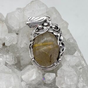 Abstract Rutilated Quartz Pendant