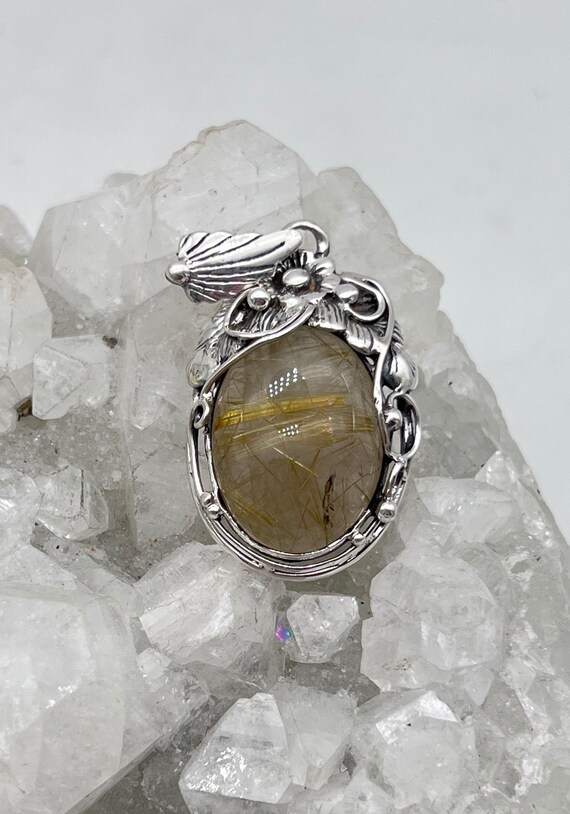 Abstract Rutilated Quartz Pendant