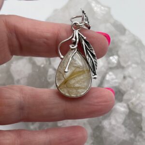 Abstract Rutilated Quartz Pendant